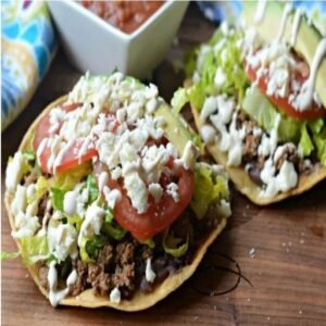 Tostada con bistec